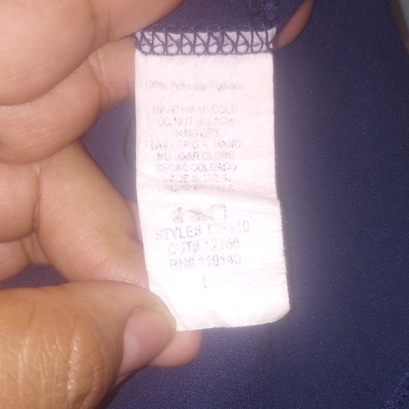 Double Zero Blue Draped Tank Top Sz L - Picture 10 of 10